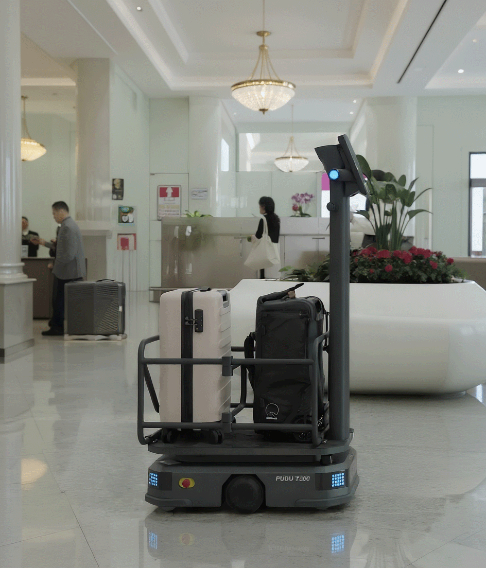 روبوت توصيل الأمتعة والملابس - نظام نقل ثقيل مع أقصى قدرة على الحمولة وتطبيقات مرنة لعمليات فندقية شاملة